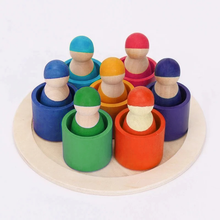 Load image into Gallery viewer, Wooden Peg People and Cups
