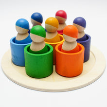 Load image into Gallery viewer, Wooden Peg People and Cups
