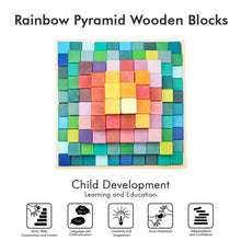 Load image into Gallery viewer, Rainbow Pyramid Wooden Blocks
